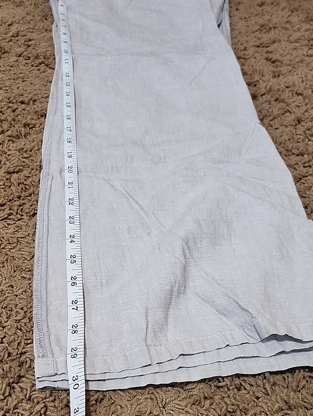 Light Gray Women's Linen Blend Pants - Picture 7 of 8